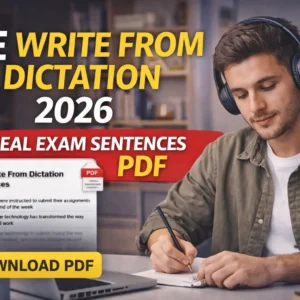 PTE Write From Dictation 2026 – 200 Real Exam Sentences PDF