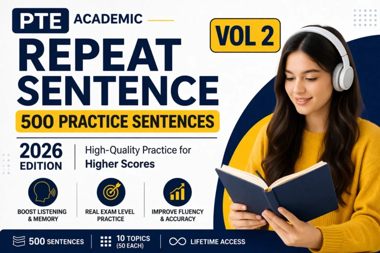 PTE Repeat Sentence Mega Practice 2026 – 500 High-Scoring Questions Vol2