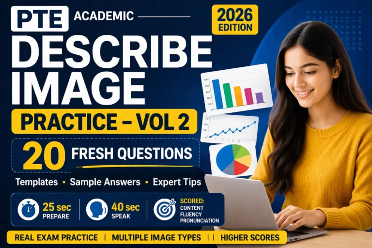 PTE Describe Image Practice (2026 Edition) – 20 Fresh Questions, Templates & Expert Tips (Volume 2)
